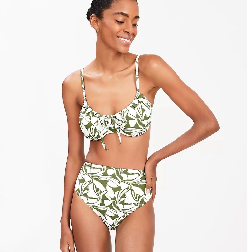 LOFT Beach Swirl High Waist Bikini (XS top and Medium bottom)